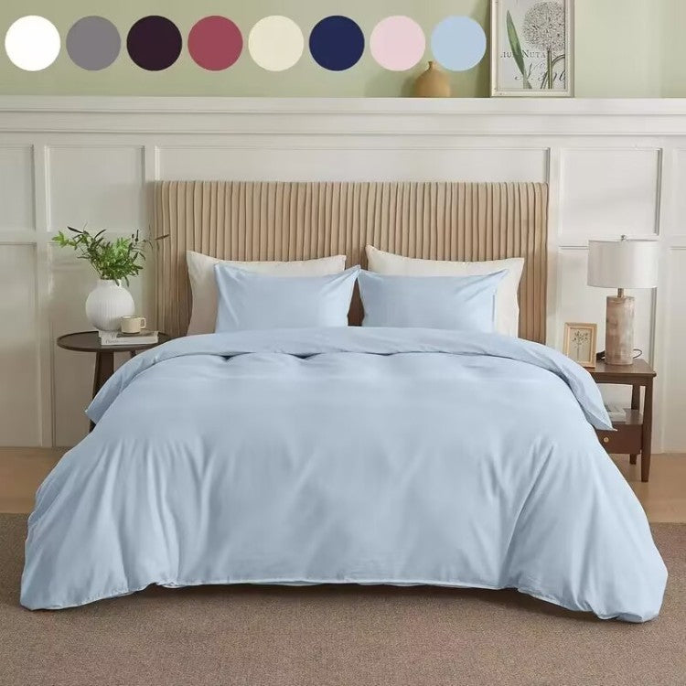 Serta Simply Clean Solid Duvet Cover Light Blue Queen