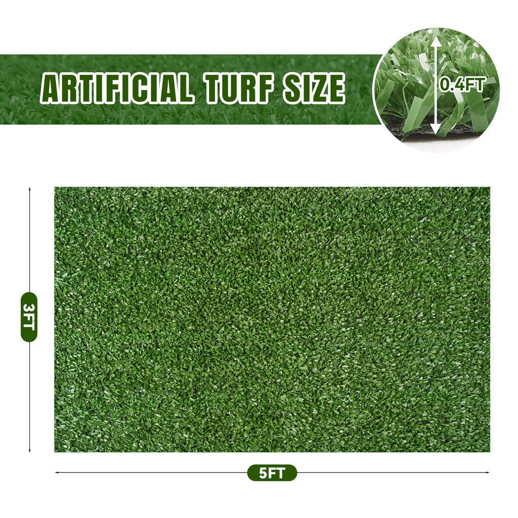 Grass Outdoor Indoor, 3 Ft X 5 Ft Faux Turf Lawn, 0.4" Artificial Grass Rug For Patio, Rug Synthetic Grass Mat With Drainage Holes