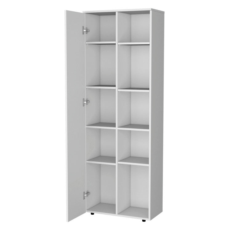 Harman Multistorage Kitchen Pantry With 1 Door And 5 Open Shelves, White