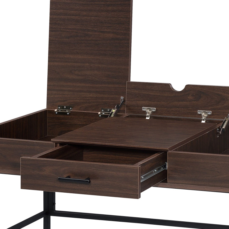 Oak And Black 1 Drawer Writing Desk With Usb Port