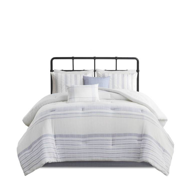 6 Piece Cotton Jacquard Oversized Comforter Set Full