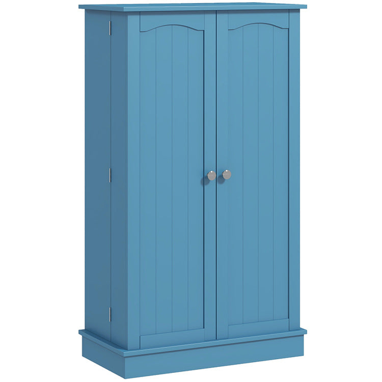 Homcom 41" Kitchen Pantry Storage Cabinet, Freestanding Kitchen Cabinet With 12 Door Shelves, Double Doors, 5 Tier Shelving And Adjustable Shelves, Blue