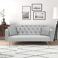 71 Inch Convertible Beautiful Seat Sofa, American Vintage Grey Velvet Material, Suitable For Small Living Room, Bedroom, Office