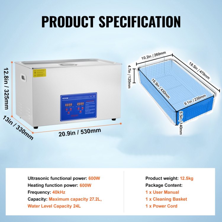 Ultrasonic Cleaner 30L Ultrasonic Cleaner For Cleaning Eyeglasses Dentures Commercial Industrial Ultrasonic Cleaner With Digital Heater Timer And Cleaner Basket 30 Liter