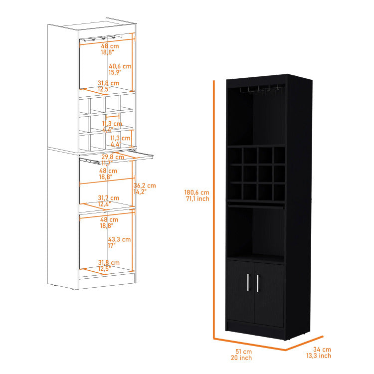 Wenge Bar Cabinet With Wine Storage