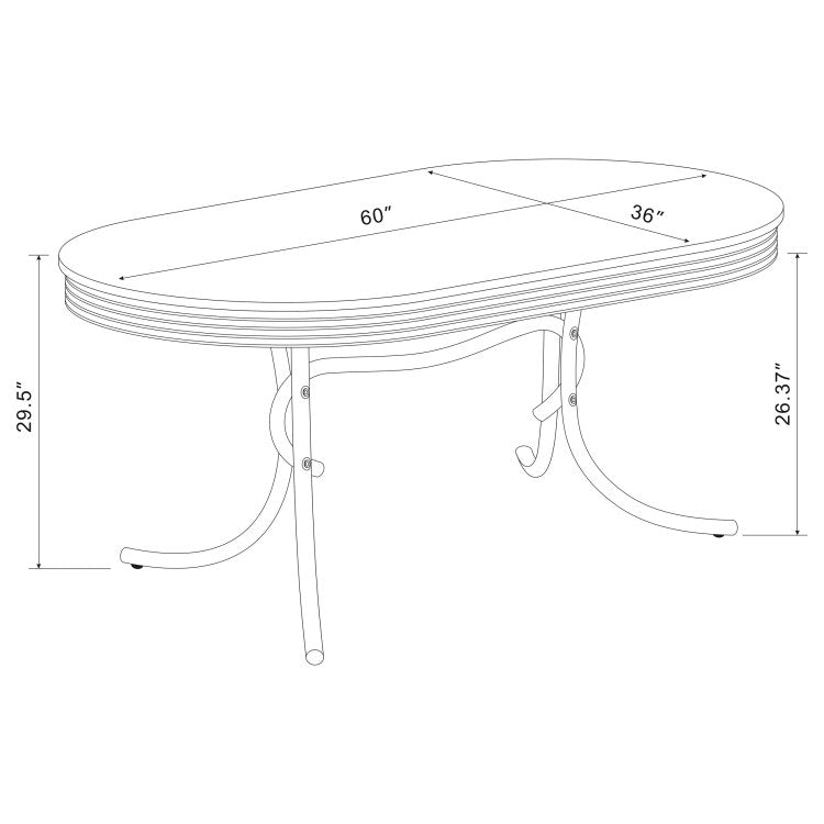 Midge White And Black 5 Piece Oval Dining Table Set