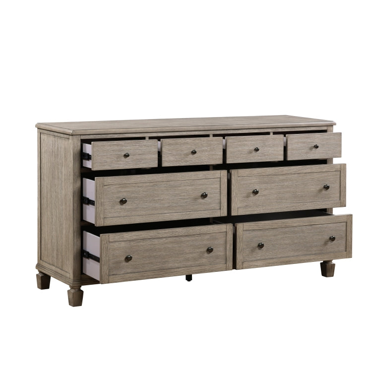 Gray Oak Finish Classic Transitional Bedroom Furniture 1Pc Dresser Of 8 Drawers Wooden Furniture