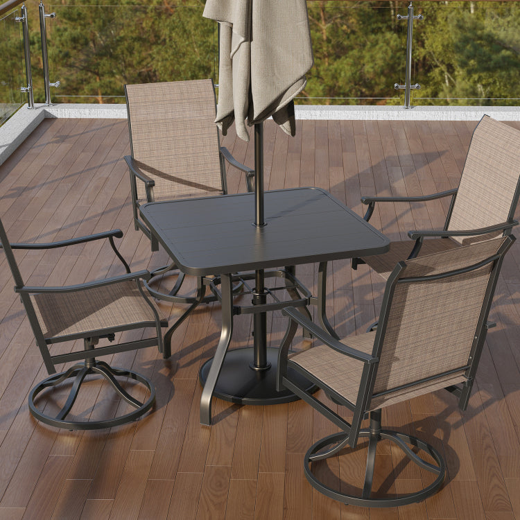 Patio Dining Table 35"X35", Square Outdoor Dining Table With 1.57" Umbrella Hole, Metal Outdoor Furniture For Patio, Graden, Backyard And Poolside, Weather Resistant