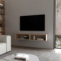 White Oak 2 Shelf Central Floating Media Rack