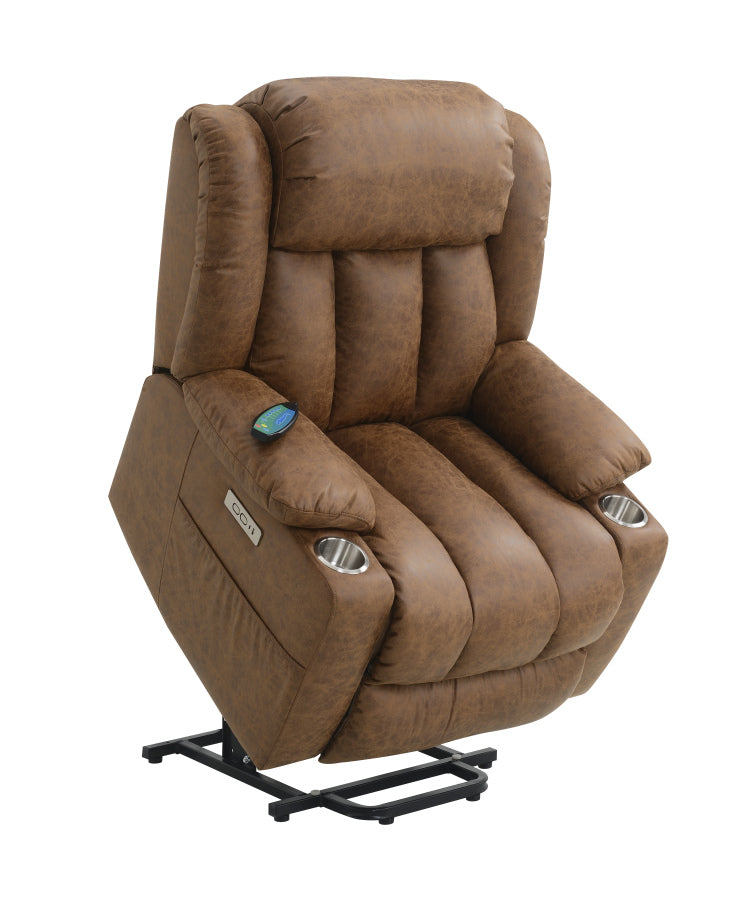 Brown Power Lift Recliner With Massage And Heating
