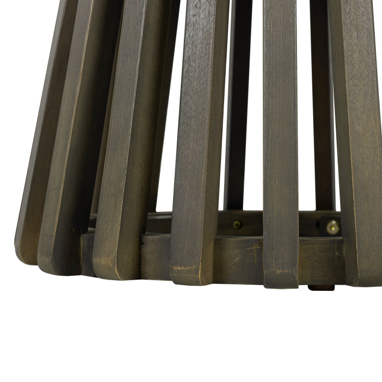 Outdoor Acacia Wood Patio Side Table, Round Coffee Table For Backyard, Lawn, Balcony,Grey Finish