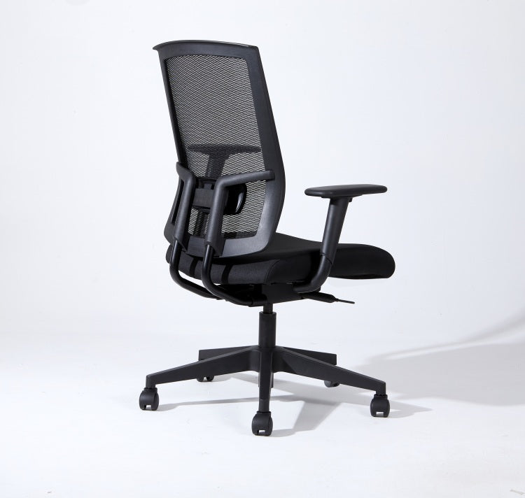 Complus Polyester Seat Pro Ergonomic High Back Office Task Mesh Chair 27"H In Black Color With Arms