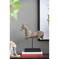 14X4.5X17" Antique Horse Statue On Stand