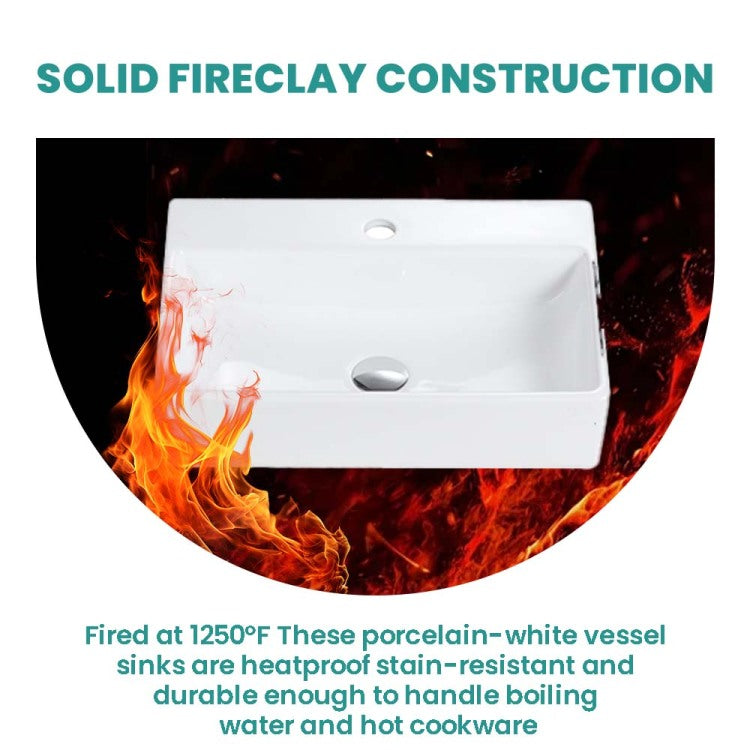 Bb15 20Y 301 20"X14" Integrated White Ceramic Bathroom Sink With 1 Faucet Hole, Without Overflow