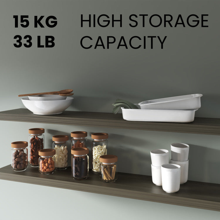 Greer Floating Shelf In Melamine X2,Smokey Oak