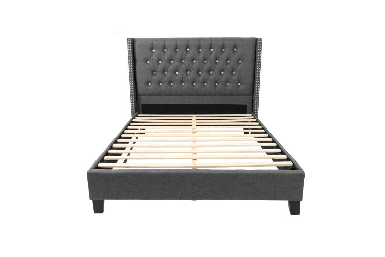 Queen Bed In Blue Gray