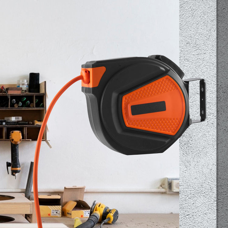 Retractable Air Hose Reel, 3 8 In X 50 Ft Hybrid Air Hose Max 300Psi, Air Compressor Hose Reel With 5 Ft Lead In, Ceiling Wall Mount Enclosed Air Reel, 180 Swivel Mount