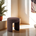Brown Finish Round Top 1Pc Accent Stool Contemporary Style Bench Design Primary Living Room