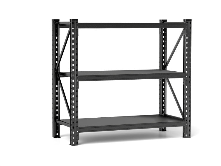 3 Tier Industrial Shelving Rack 63In, Heavy Duty Steel Shelving Unit Adjustable, 67" W*19.7" D*63"H, Black, Requires Assembly