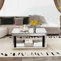 Baked Curved Mirror Coffee Table For Living Room, Modern Glass Coffee Table With Glass Top, Rectangular Center Table Premium Furniture