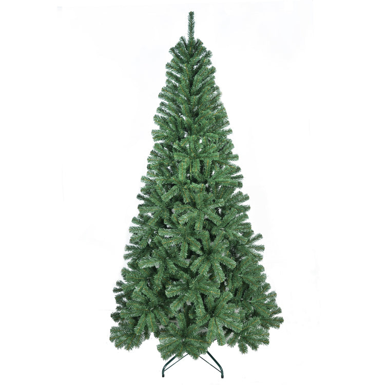 8Ft Artificial Christmas Tree With 1136 Pvc Tips, Hinged Structure & Metal Stand Full Green Holiday Tree For Office, Apartment, Or Party Decoration