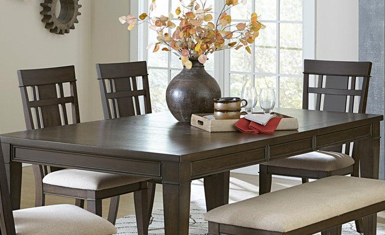 Dark Brown Finish 1Pc Dining Table With Separate Extension Leaf Classic Look Dining Wooden Furniture