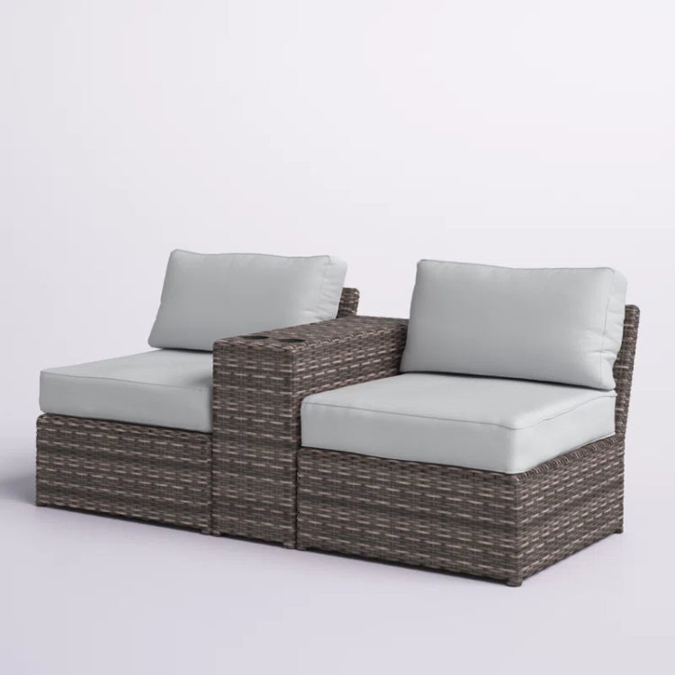 Fully Assembled 2 Person Wicker Seating Set With Cushions