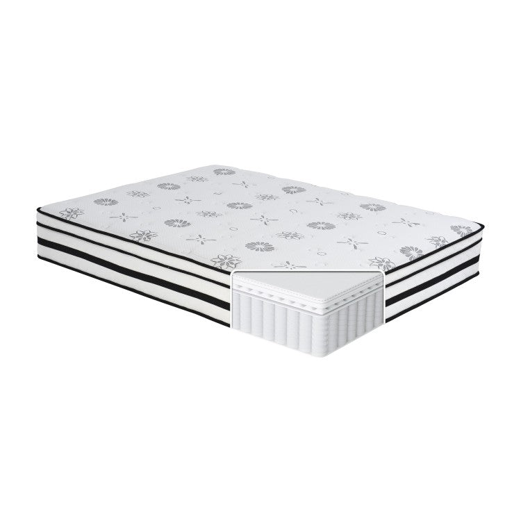 12 Inch Queen Mattress Highly Quilted Cover Hybrid Mattress, White, Plush Foam Mattress In A Box, Luxury Comfort Mattress