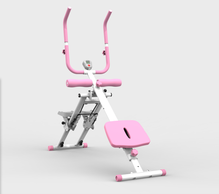 Multifunctional 2 In 1 Stair Stepper And Ab Workout Machine Pink