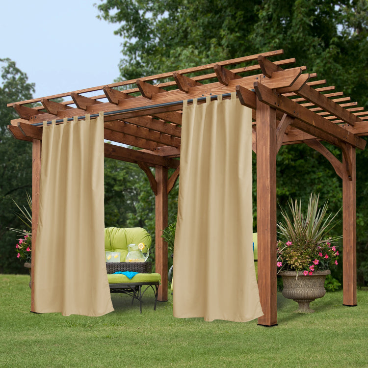 1 Pack Blackout Waterproof Indoor Outdoor Tab Top Curtain Panel