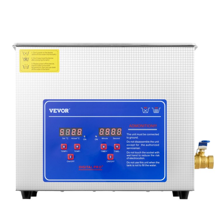 Commercial Ultrasonic Cleaner 6L Professional Ultrasonic Cleaner 40Khz With Digital Timer&Heater 110V Excellent Cleaning Machine For Watch Instruments Industrial Parts Excellent Cleaner Solution