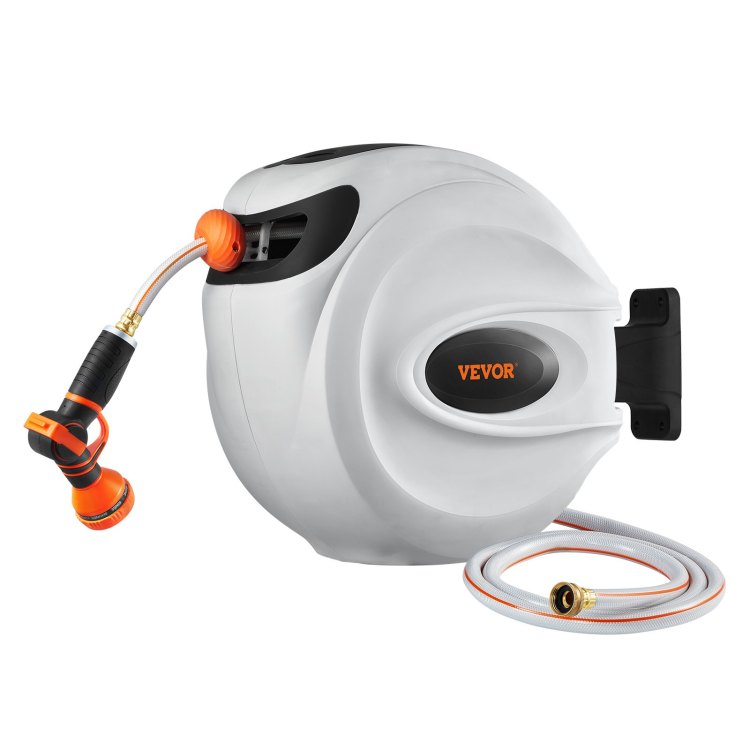Retractable Hose Reel Water Hose Reel 65'X5 8" 180 Swivel Wall Mounted