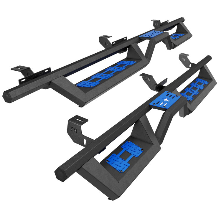 Running Boards Compatible For 2018 2026 Jeep Wrangler Jl 4 Door Black Powder Coated Nerf Bar W Two Stairs Design Two Color Pedals Switchable Freely