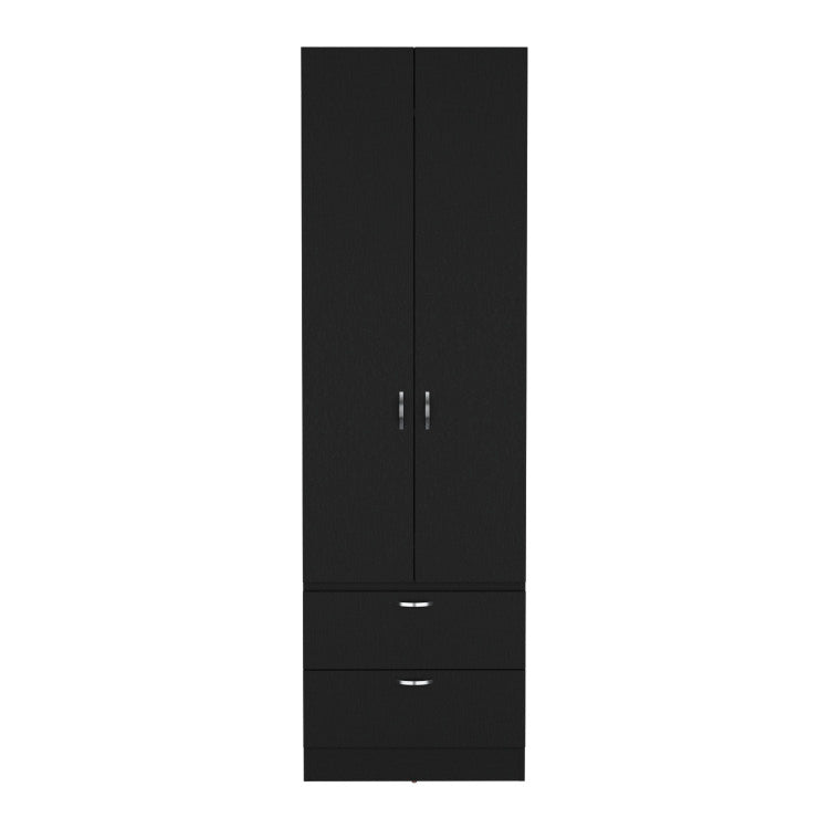 Vico 76" High Armoire Wardrove Closet With 2 Drawers, Double Door Cabinet , One Shelf And Hanging Rod, Bedroom Clothes Storage Cabinet Organizer