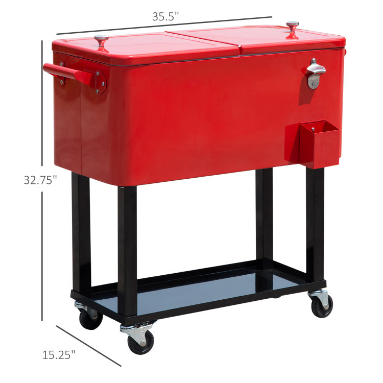 Rolling Cooling Bins Ice Chest On Wheels Outdoor
