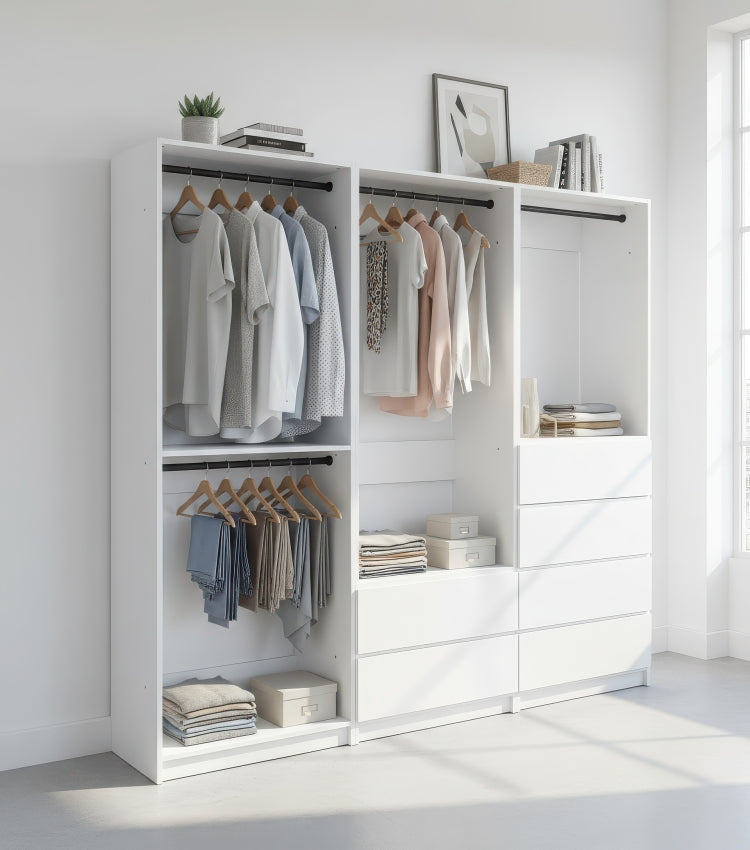Prosper White Freestanding Walk In Wood Closet System