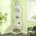5 Tier Wall Corner Bookshelf Corner Shelf Storage Rack Plant Stand