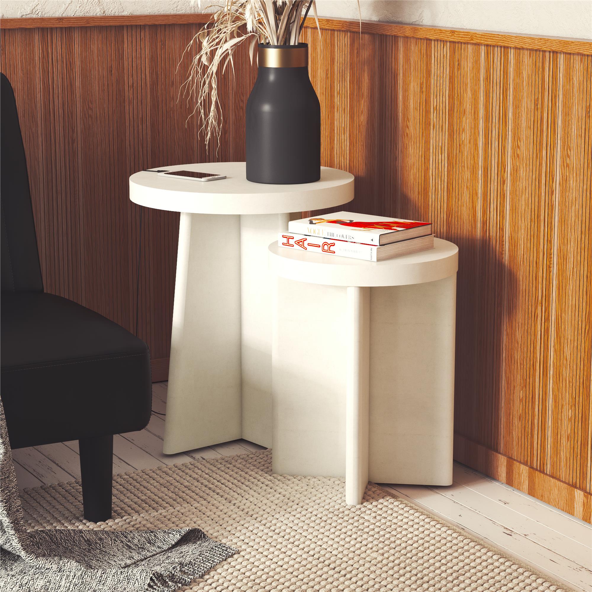 Liam Round End Tables, Set Of 2