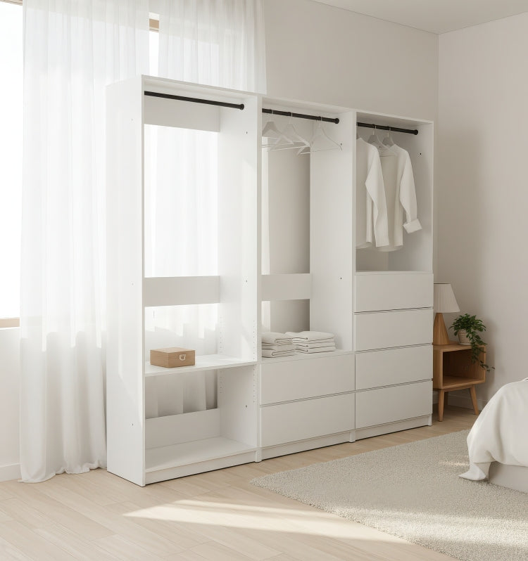 Prosper White Freestanding Walk In Wood Closet System