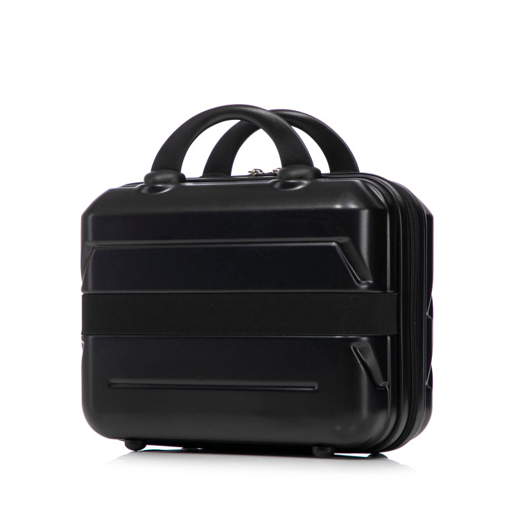 14" 20" 2 Pcs Set In Abs Spinner Wheel Luggage, With Combination Lock,14" Cosmetic Case Black