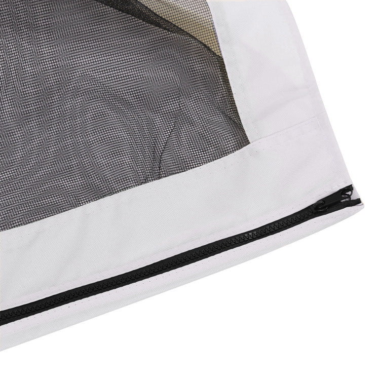 Outsunny 10' X 13' Replacement Mesh Sidewall Netting For Patio Gazebos And Canopy Tents With Zippers Sidewall Only , White