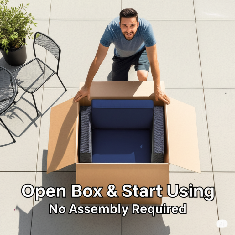 Outdoor Ottoman With Cushion Fully Assembled