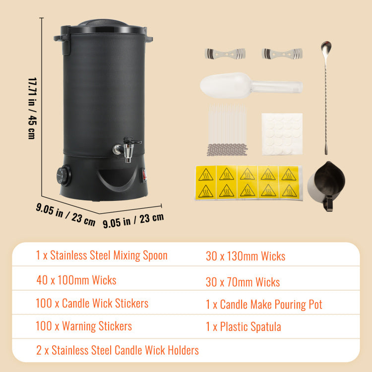 10 L Wax Melter For Candle Making, Extra Large Electric Wax Melting Pot, With Easy Pour Spout And 9 Level Temp Control, Easy Clean For Candle Soap Cream Beauty Bulk Production Business Or Home