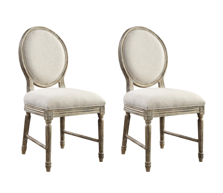 Brown Upholstered Dining Chairs, Set Of 2