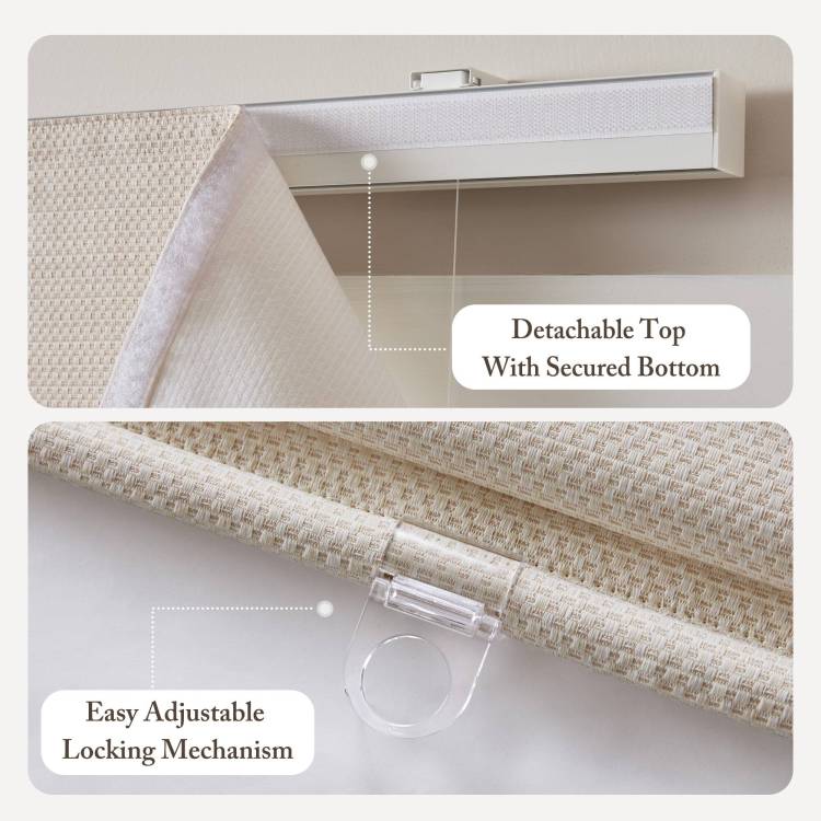 1Pc 33X64" Cordless Roman Blind Fabric