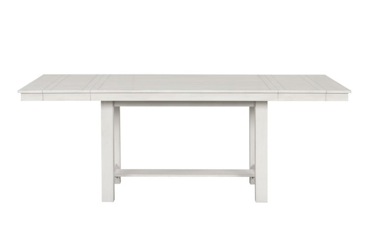 Rustic White Oak Dining Table W Leaves Block Trestle Base 1Pc Table Dining Room Furniture