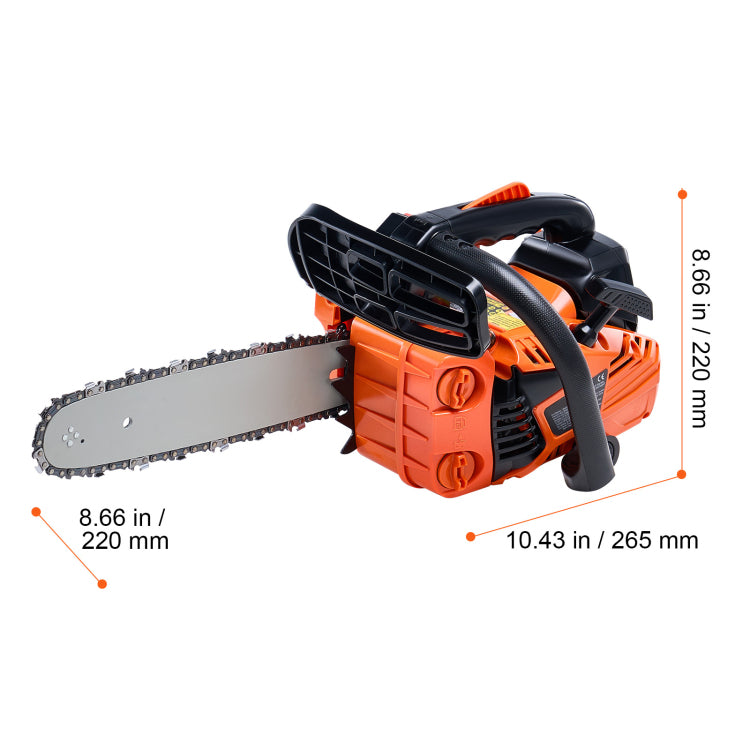 25.4Cc 12" Gasoline Chainsaw Powered Wood Cutting Engine Gas Chain Saw
