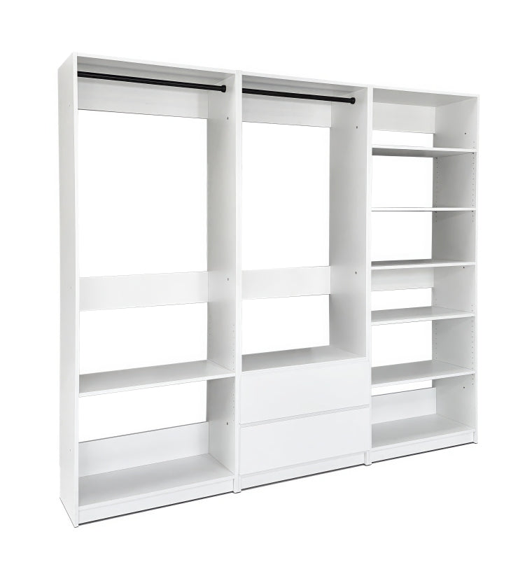 Prosper White Freestanding Walk In Wood Closet System