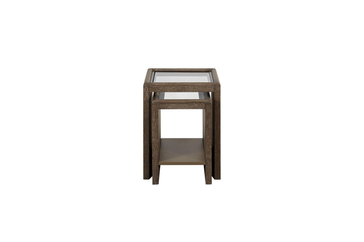 Nesting Tables With Glass Top Cocoa