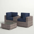 Ready To Use 2 Seat Wicker Patio Furniture Set With Cushions